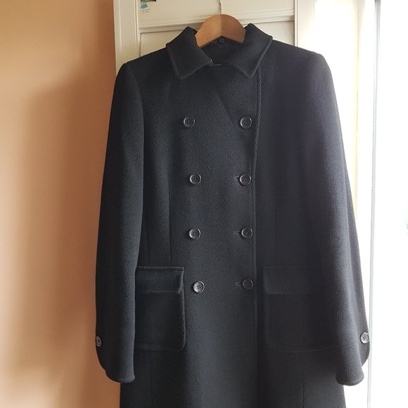 Classic Black Double-Breasted Coat - Picture 2 of 13